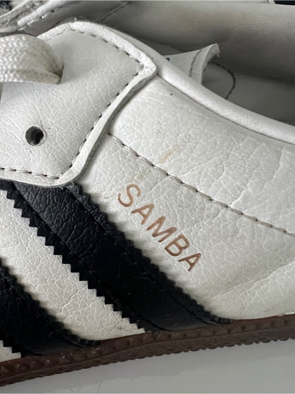 adidas Samba Men’s White & Black Leather Sneakers OG with gum sole
